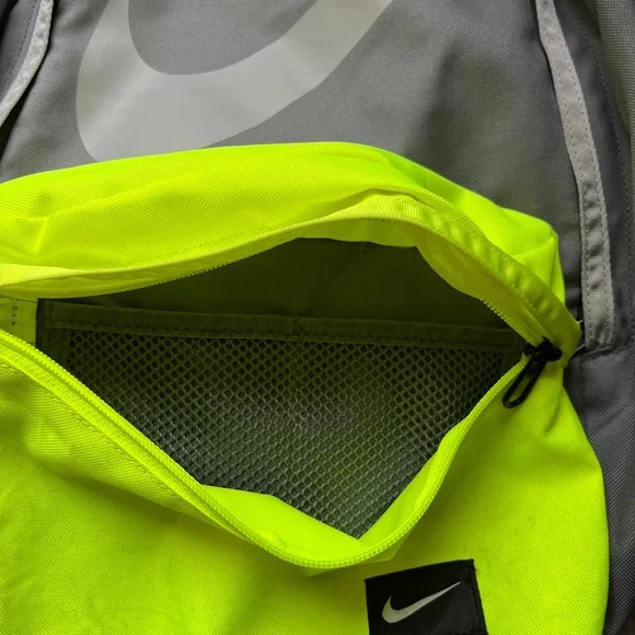 Nike Backpack Gym School Work Bag Casual Grey Green One Size - Picture 5 of 11